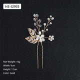 Bridal Hair Pin for Wedding Pearl Rhinestone Flower Bride Hairpin