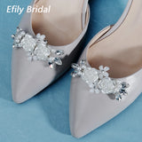 Efily Fabric Flower High Heels Shoe Clip Wedding Shoe Buckles