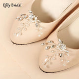 Efily Pearl Crystal Shoe Clips Rhinestone Wedding Shoe Decorations