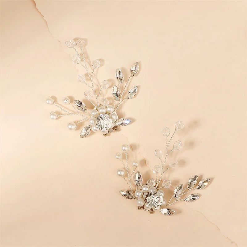 Efily Pearl Crystal Shoe Clips Rhinestone Wedding Shoe Decorations