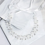 Efily Pearl Rhinestone Headband Bridal Hair Accessories for Women Bride