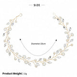 Efily Pearl Rhinestone Headband Bridal Hair Accessories for Women Bride