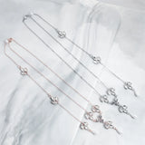 Bridal Back Necklace Crystal Rhinestone Pearl Pendant Wedding Accessory