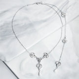 Bridal Back Necklace Crystal Rhinestone Pearl Pendant Wedding Accessory