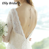 Bridal Back Necklace Crystal Rhinestone Pearl Pendant Wedding Accessory