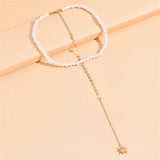 Efily Pearl Back Drop Necklace Wedding Accessories Spider Pendant