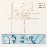 Pearl Rhinestone Flower Hair Pin Wedding Women Head Jewelry Crystal Hairpin Clip