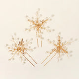 Efily Pearl Bridal Flower Hairpins for Women Bride Headdress