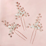 Efily Pearl Bridal Flower Hairpins for Women Bride Headdress