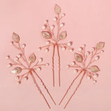Efily Pearl Bridal Flower Hairpins for Women Bride Headdress