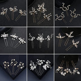 Efily Pearl Bridal Flower Hairpins for Women Bride Headdress
