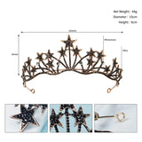 Efily Rhinestone Star Bridal Crown Wedding Hair Accessories
