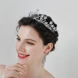 Efily Rhinestone Star Bridal Crown Wedding Hair Accessories