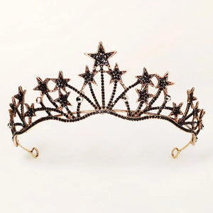 Efily Rhinestone Star Bridal Crown Wedding Hair Accessories