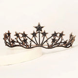Efily Rhinestone Star Bridal Crown Wedding Hair Accessories