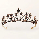 Efily Rhinestone Star Bridal Crown Wedding Hair Accessories