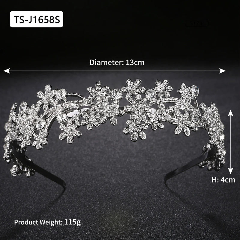 Efily Rhinestone Wedding Headband Silver Crystal Tiaras Bridal Hair Accessories