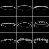 Efily Rhinestone Wedding Headband Silver Crystal Tiaras Bridal Hair Accessories