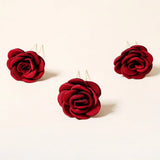 Efily Rose Rhinestone Hair Forks Clips Women Accessories Hairpins