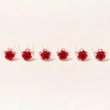 Efily Rose Rhinestone Hair Forks Clips Women Accessories Hairpins