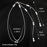 Efily Pearl Back Necklace Women Body Jewelry