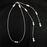 Efily Pearl Back Necklace Women Body Jewelry