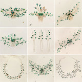 Vintage Green Rhinestone Bridal Hair Comb Clip