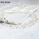 Crystal Headbands for Women Pearl Bridal Hair Jewelry Bride Headpiece