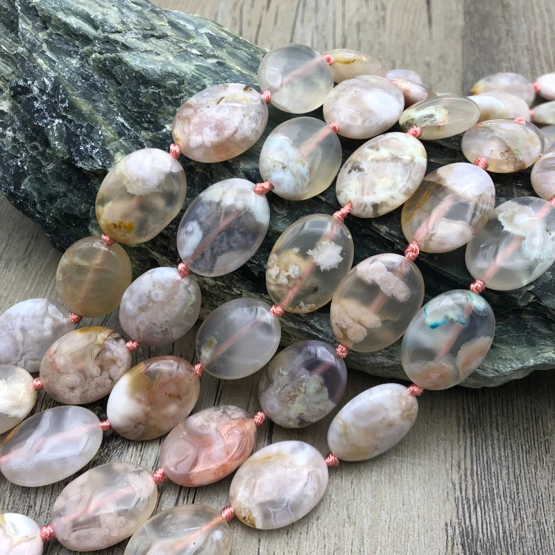 Cherry Quartz Egg Shape Beads, Agates Stone Nugget Loose Beads