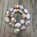 Cherry Quartz Egg Shape Beads, Agates Stone Nugget Loose Beads