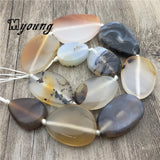 Brown Agate Slice Pendant Beads for Jewelry Making