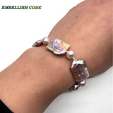Purple Baroque Pearls Bracelet 8mm Beads Natural Freshwater DIY Party Jewelry