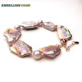 Purple Baroque Pearls Bracelet 8mm Beads Natural Freshwater DIY Party Jewelry