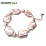 Purple Baroque Pearls Bracelet 8mm Beads Natural Freshwater DIY Party Jewelry