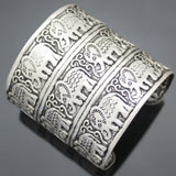 African Vintage Silver Plated Elephant Ganesha Bracelet