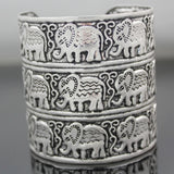 African Vintage Silver Plated Elephant Ganesha Bracelet