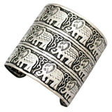 African Vintage Silver Plated Elephant Ganesha Bracelet
