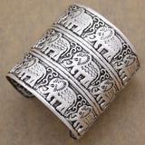 African Vintage Silver Plated Elephant Ganesha Bracelet