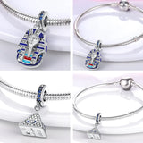 Egypt Pharaoh Dangle Charm Enamel Beads for Bracelet DIY Jewelry Making