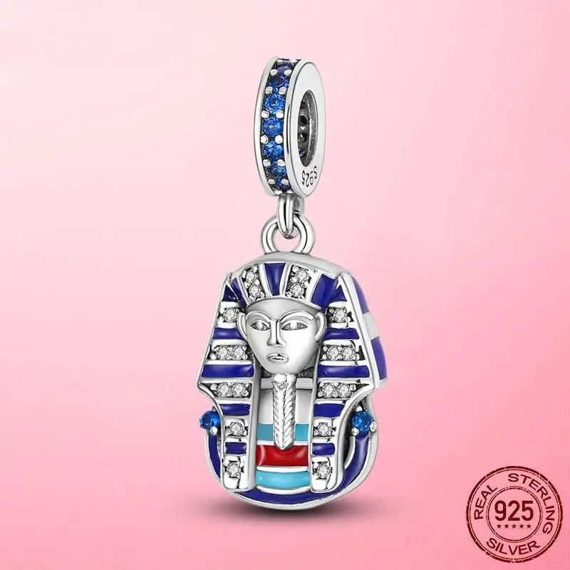 Egypt Pharaoh Dangle Charm Enamel Beads for Bracelet DIY Jewelry Making