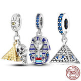 Egypt Pharaoh Dangle Charm Enamel Beads for Bracelet DIY Jewelry Making