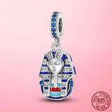 Egypt Pharaoh Dangle Charm Enamel Beads for Bracelet DIY Jewelry Making