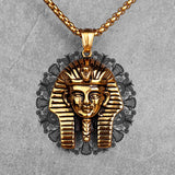 Egypt Pharaoh Long Men Necklace Pendant Chain Hip Hop Stainless Steel Jewelry