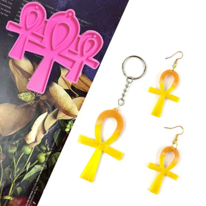 Egyptian Cross Earrings Silicone Mold for DIY Crafts