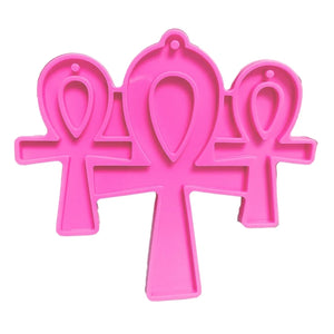 Egyptian Cross Earrings Silicone Mold for DIY Crafts