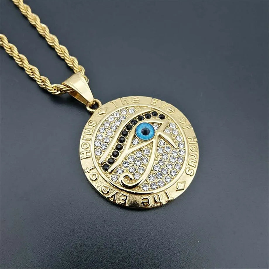 Egyptian Eye of Horus Necklace Pendant Stainless Steel