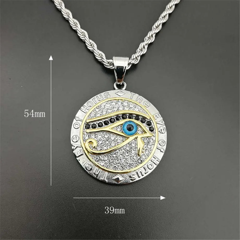 Egyptian Eye of Horus Necklace Pendant Stainless Steel