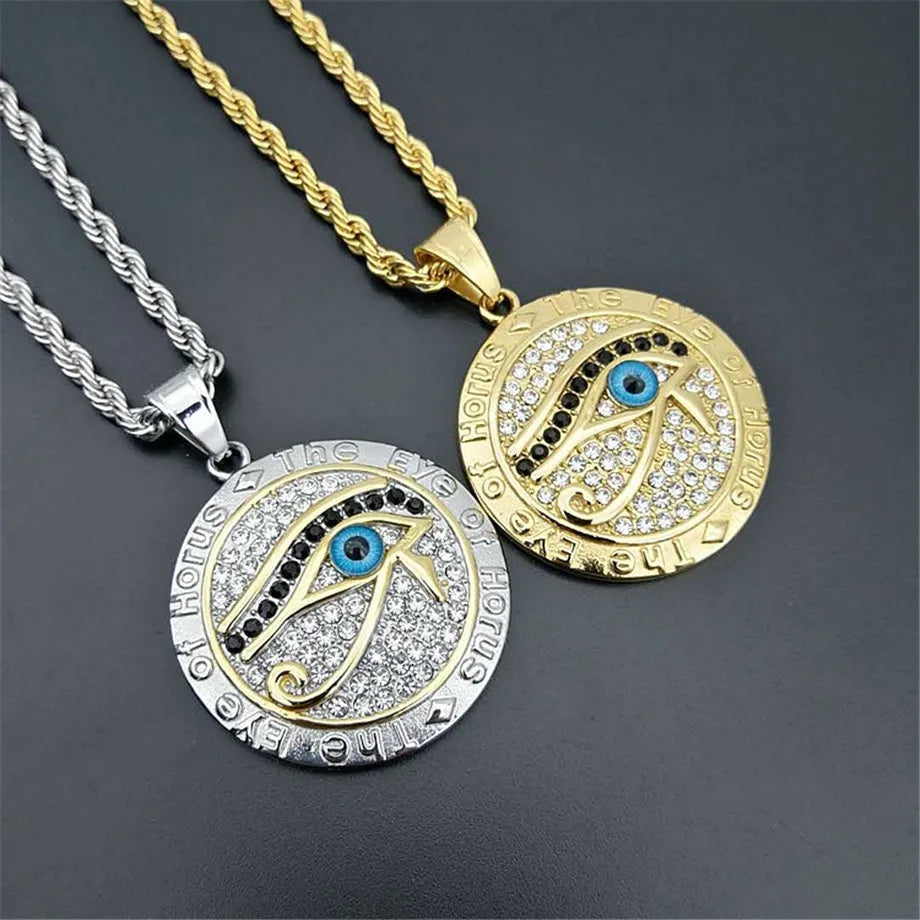 Egyptian Eye of Horus Necklace Pendant Stainless Steel