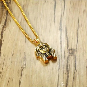 Egyptian Pharaoh Pendant Necklace Vintage Stainless Steel Long Chain Punk Jewelr