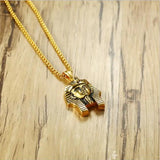 Egyptian Pharaoh Pendant Necklace Vintage Stainless Steel Long Chain Punk Jewelr
